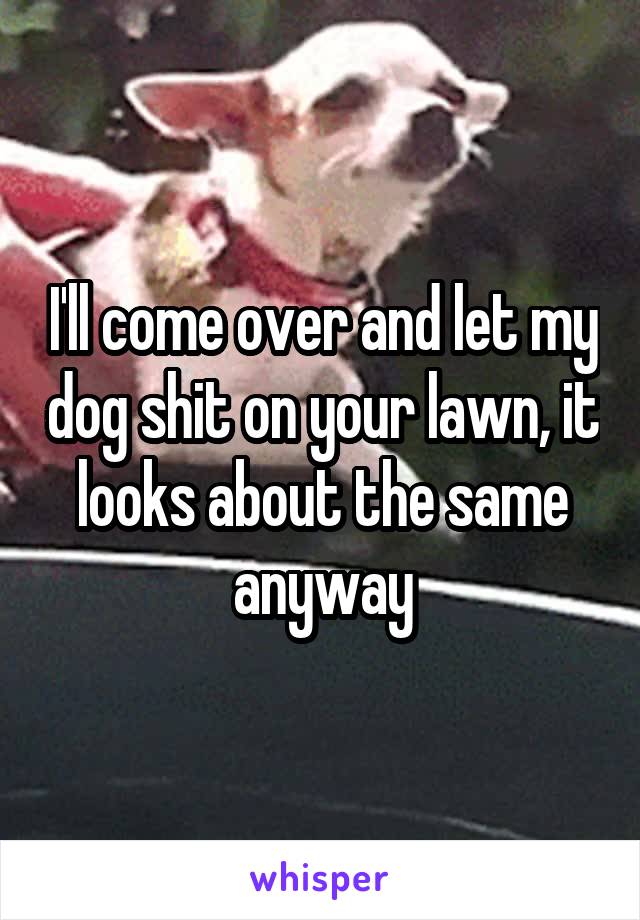 I'll come over and let my dog shit on your lawn, it looks about the same anyway
