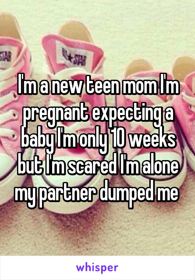 I'm a new teen mom I'm pregnant expecting a baby I'm only 10 weeks but I'm scared I'm alone my partner dumped me 