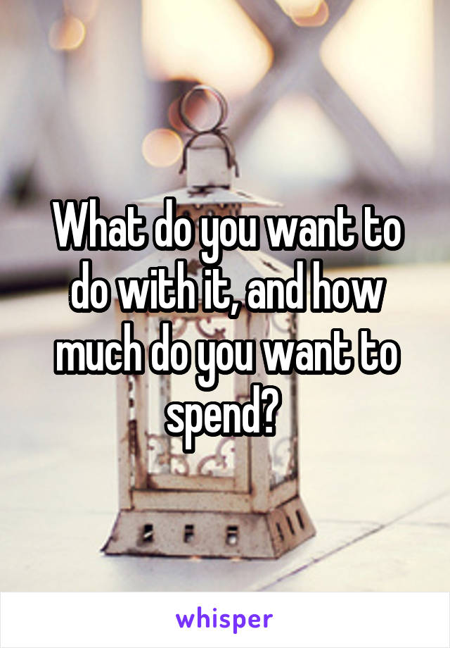What do you want to do with it, and how much do you want to spend? 