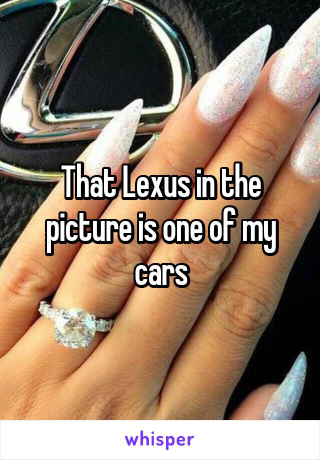 That Lexus in the picture is one of my cars