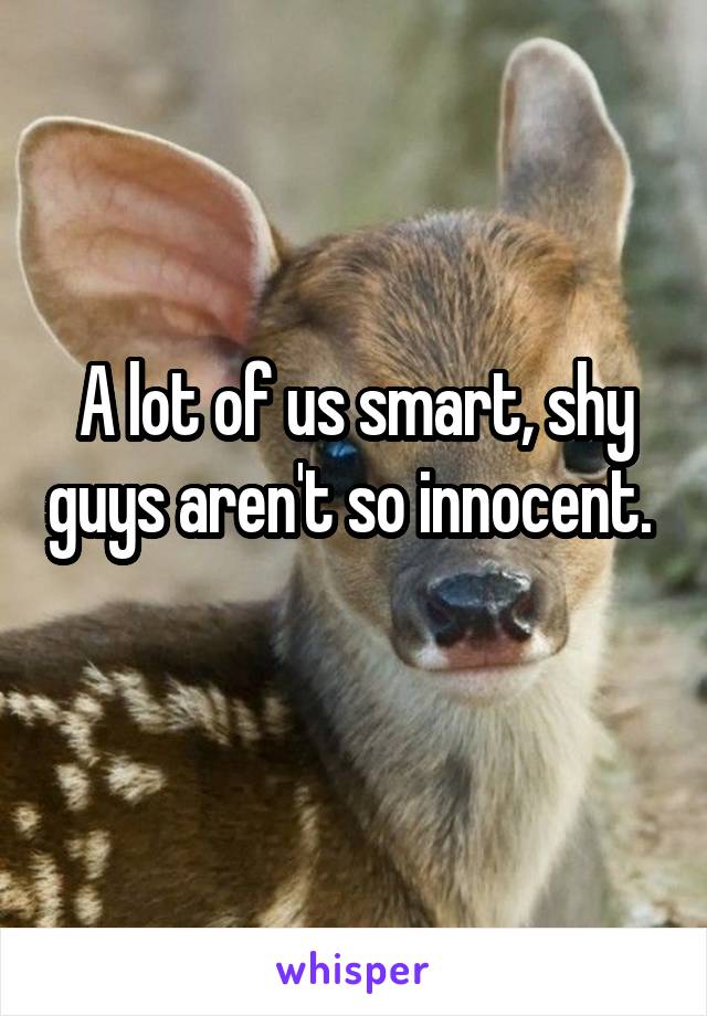 A lot of us smart, shy guys aren't so innocent.  