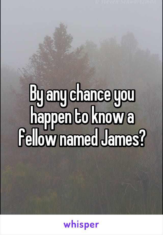 By any chance you happen to know a fellow named James?