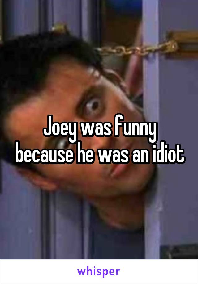 Joey was funny because he was an idiot