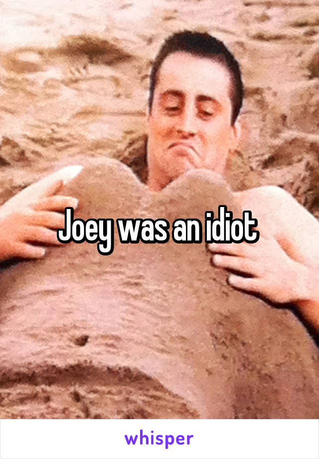 Joey was an idiot 