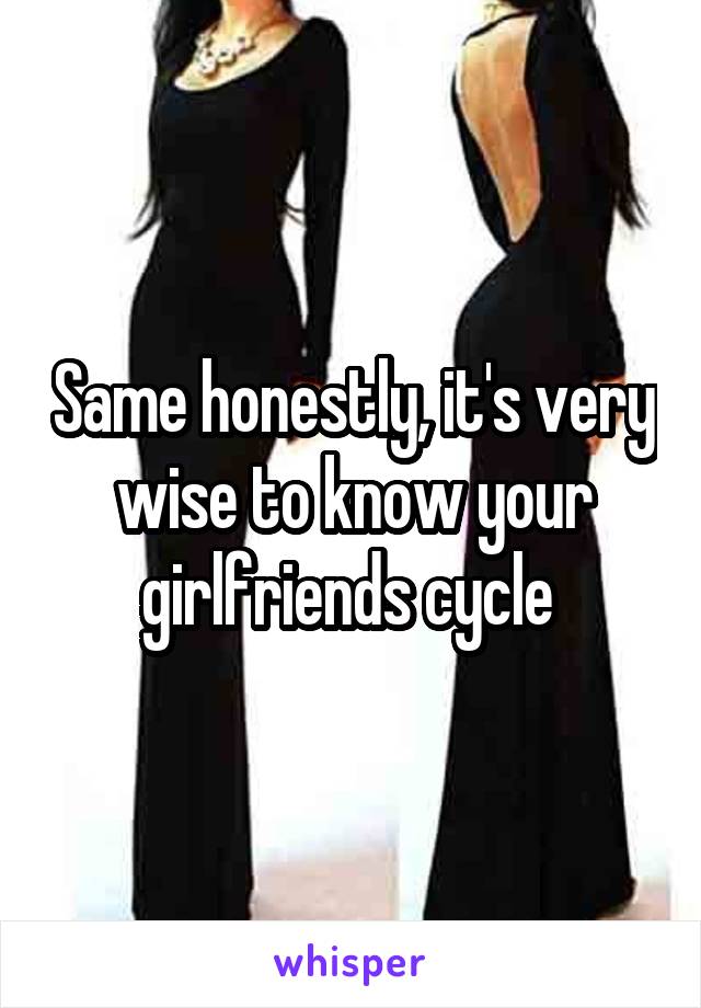 Same honestly, it's very wise to know your girlfriends cycle 