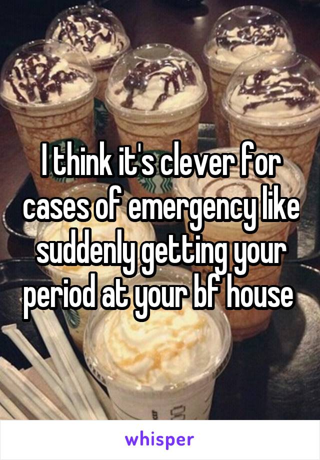 I think it's clever for cases of emergency like suddenly getting your period at your bf house 