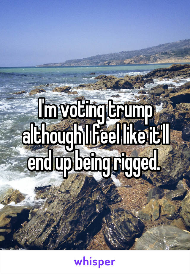 I'm voting trump although I feel like it'll end up being rigged. 