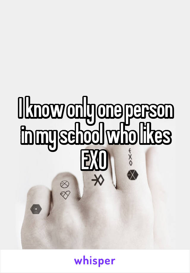 I know only one person in my school who likes EXO 