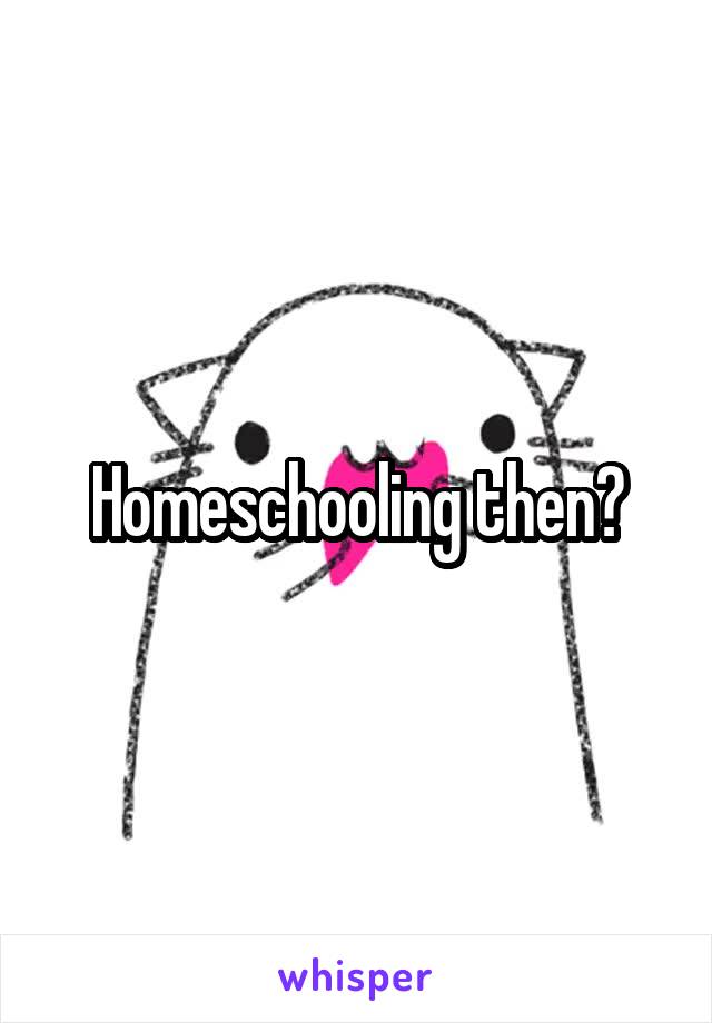 Homeschooling then?