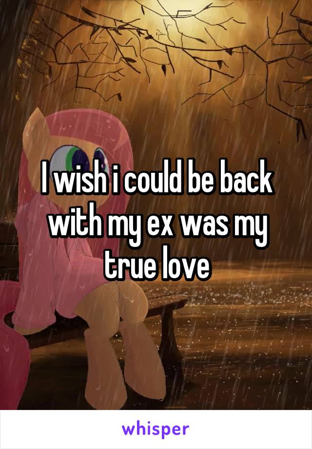 I wish i could be back with my ex was my true love