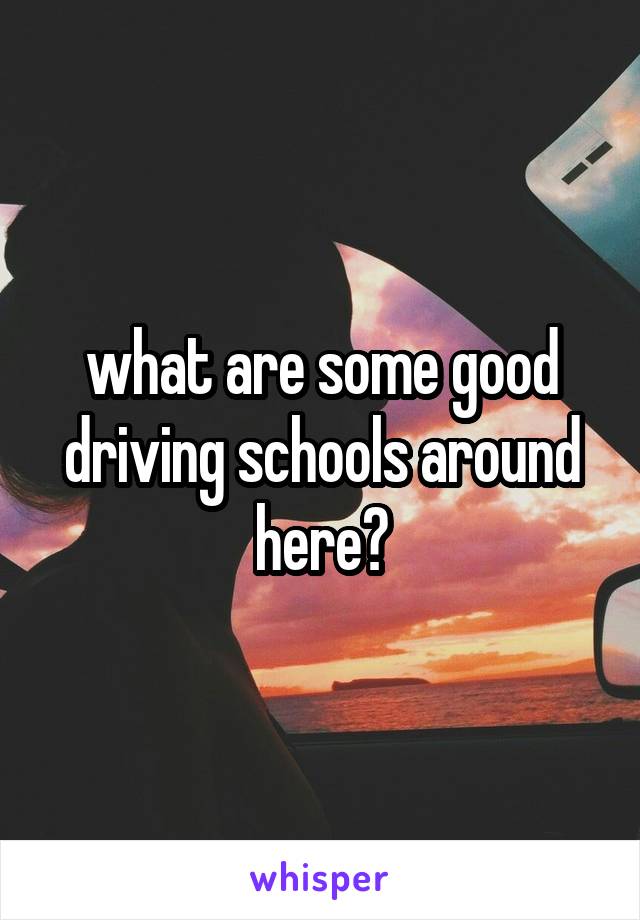 what are some good driving schools around here?