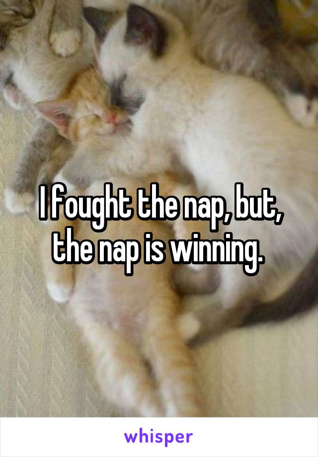 I fought the nap, but, the nap is winning. 