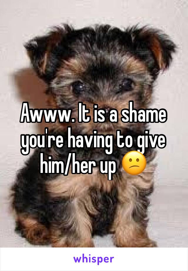 Awww. It is a shame you're having to give him/her up 😕