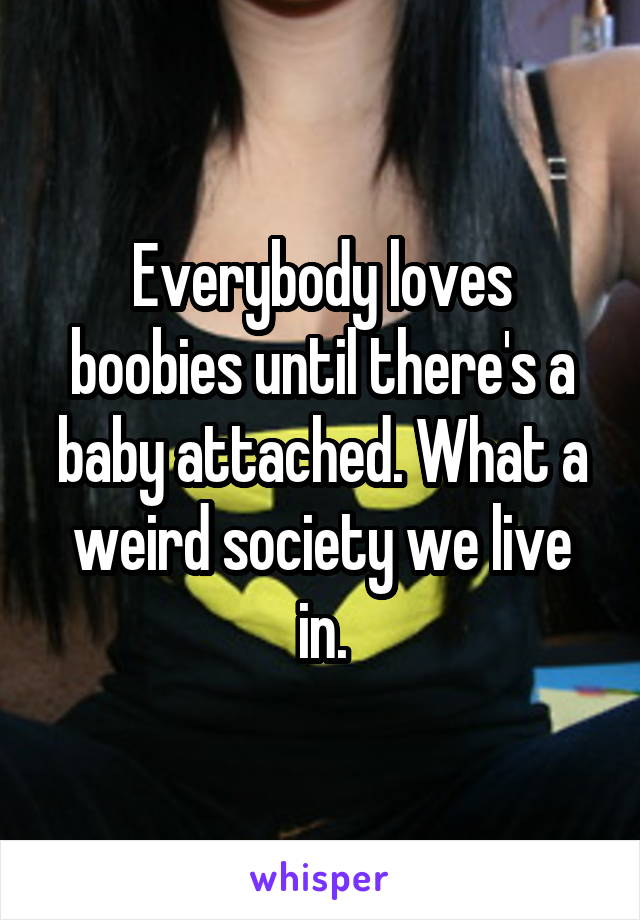 Everybody loves boobies until there's a baby attached. What a weird society we live in.