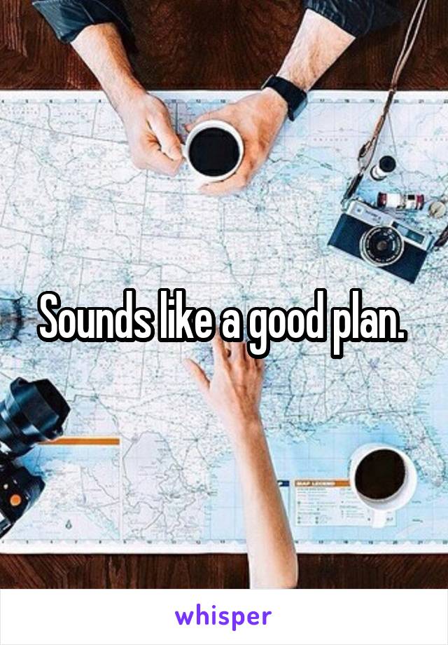 Sounds like a good plan. 