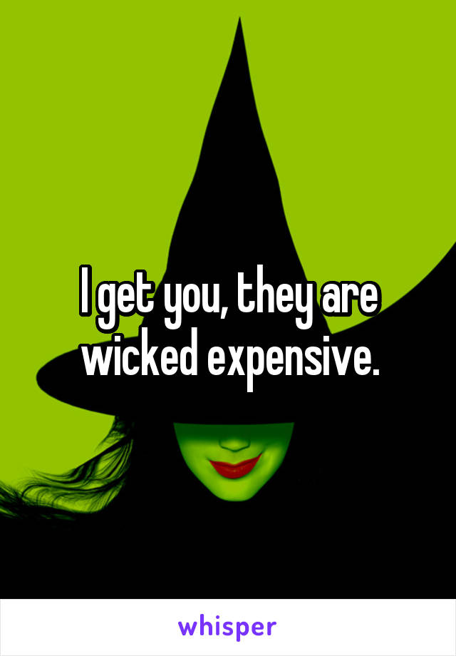 I get you, they are wicked expensive.