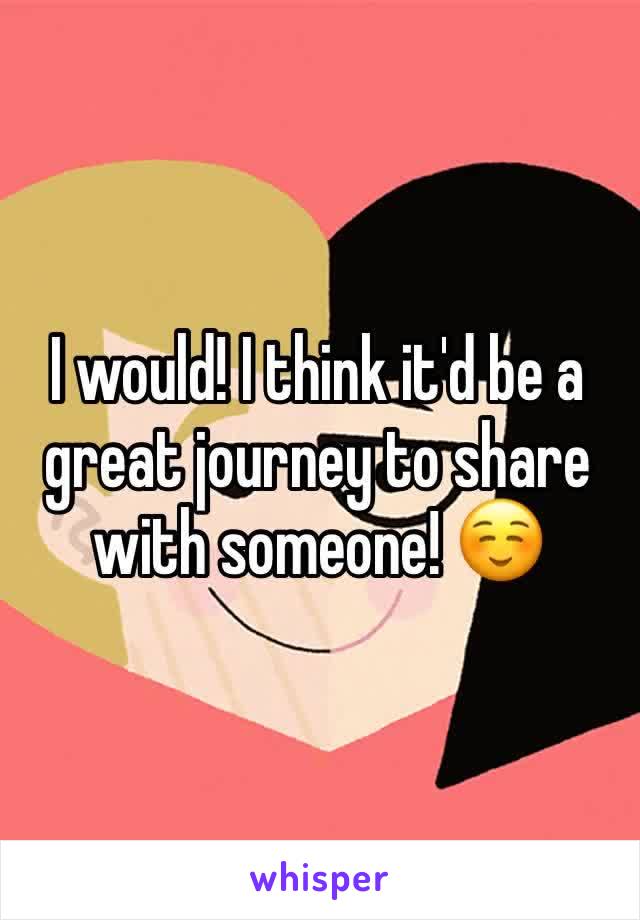 I would! I think it'd be a great journey to share with someone! ☺️
