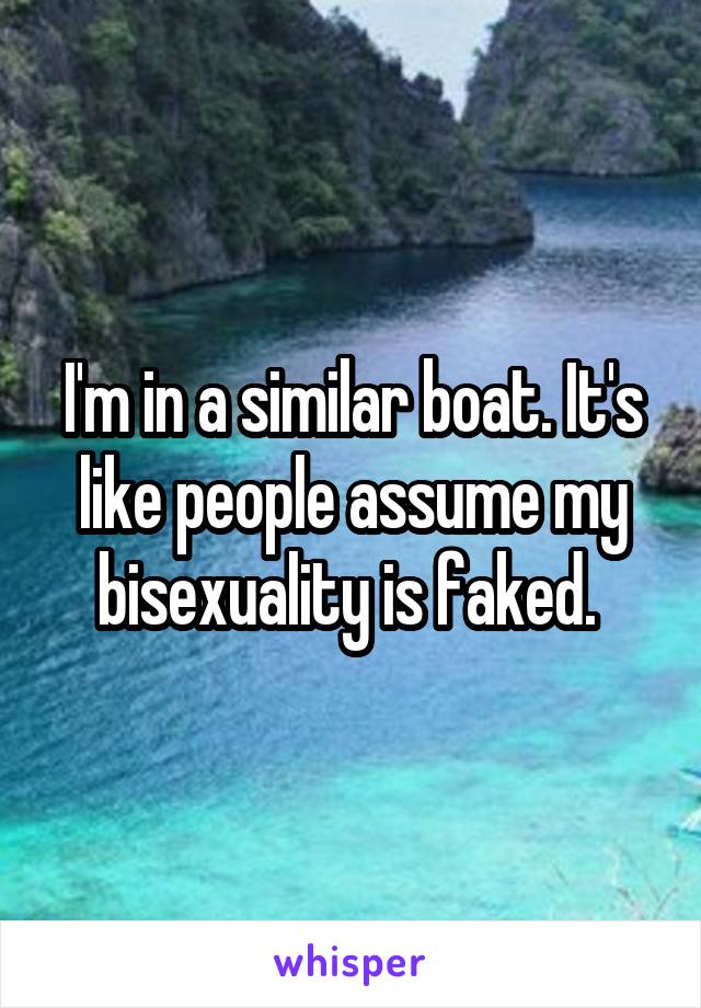 I'm in a similar boat. It's like people assume my bisexuality is faked. 