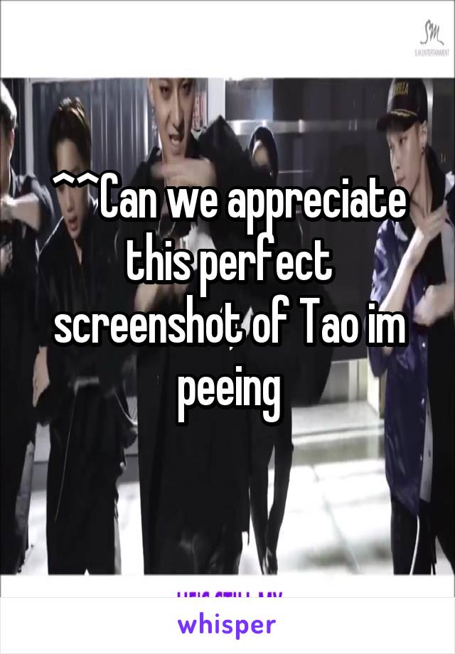 ^^Can we appreciate this perfect screenshot of Tao im peeing
