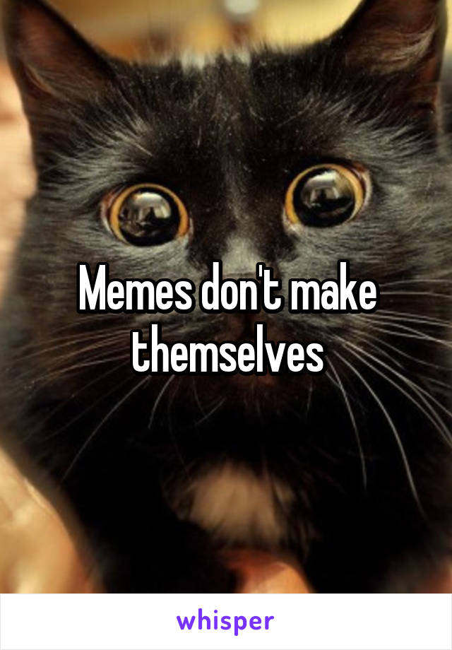 Memes don't make themselves