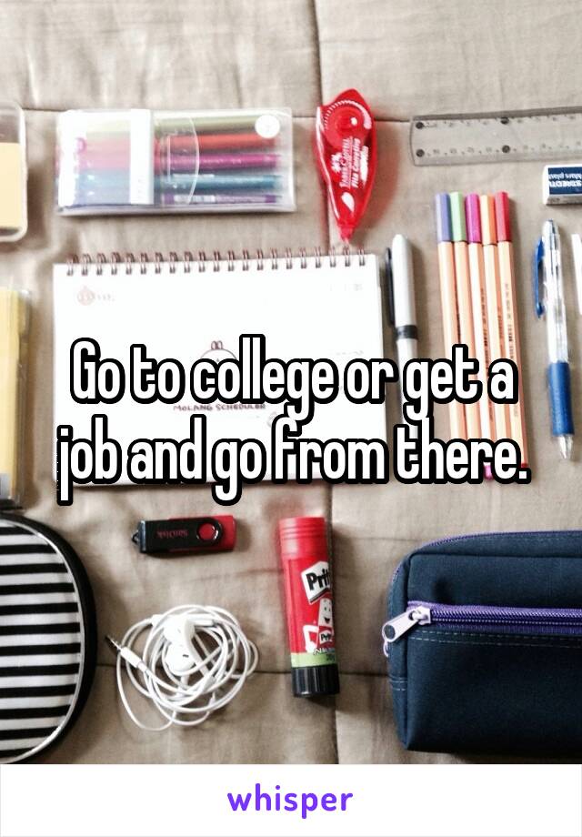 Go to college or get a job and go from there.