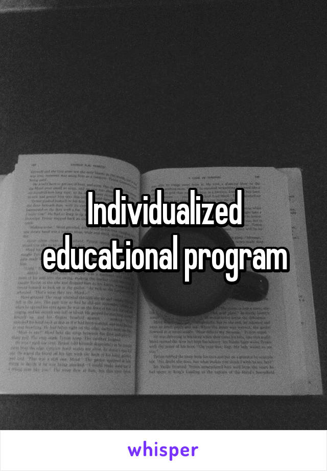 Individualized educational program