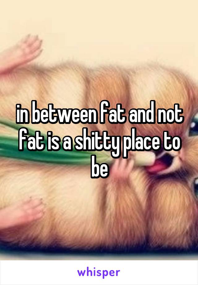 in between fat and not fat is a shitty place to be
