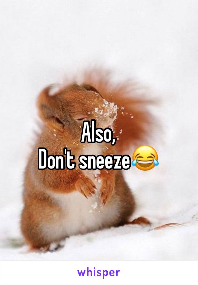 Also,
Don't sneeze😂