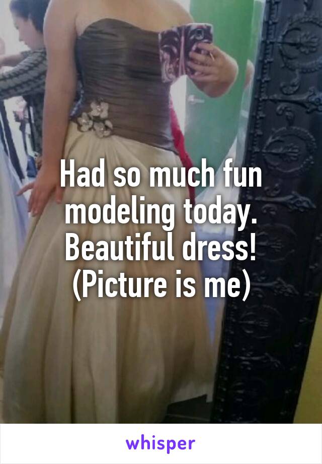 Had so much fun modeling today. Beautiful dress!
(Picture is me)