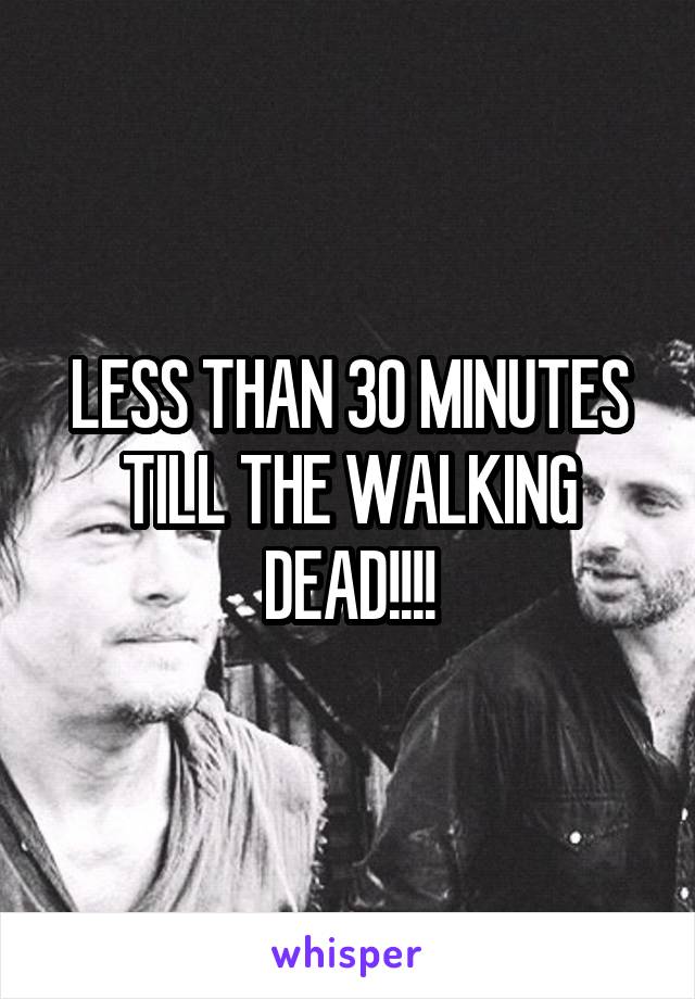 LESS THAN 30 MINUTES TILL THE WALKING DEAD!!!!