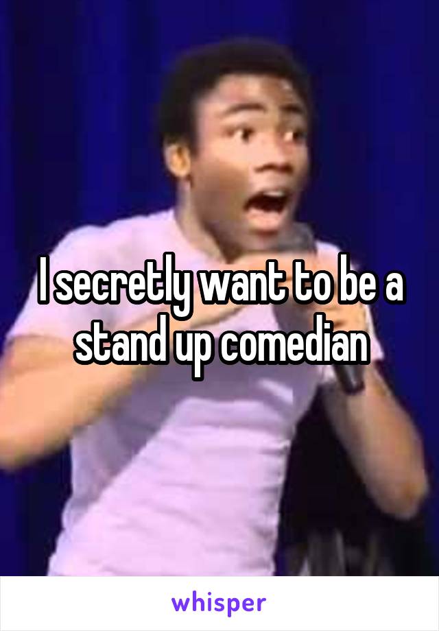 I secretly want to be a stand up comedian