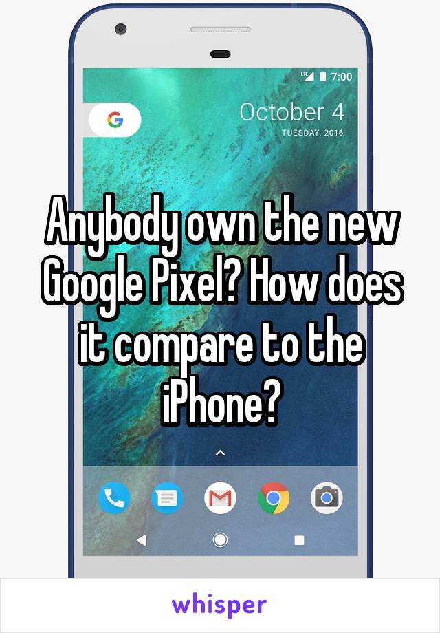 Anybody own the new Google Pixel? How does it compare to the iPhone?