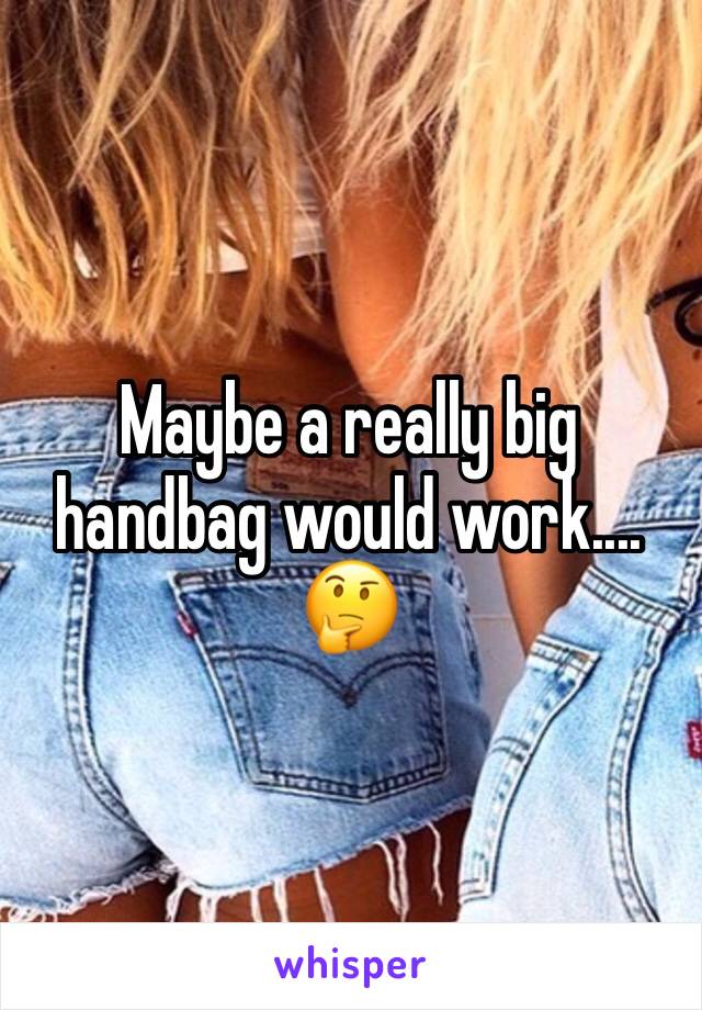Maybe a really big handbag would work.... 🤔