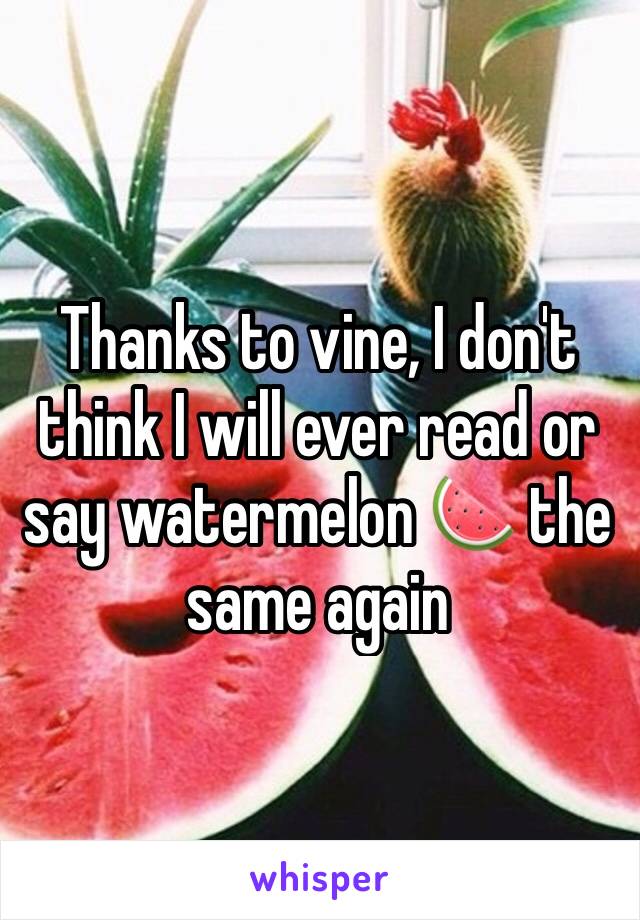 Thanks to vine, I don't think I will ever read or say watermelon 🍉 the same again