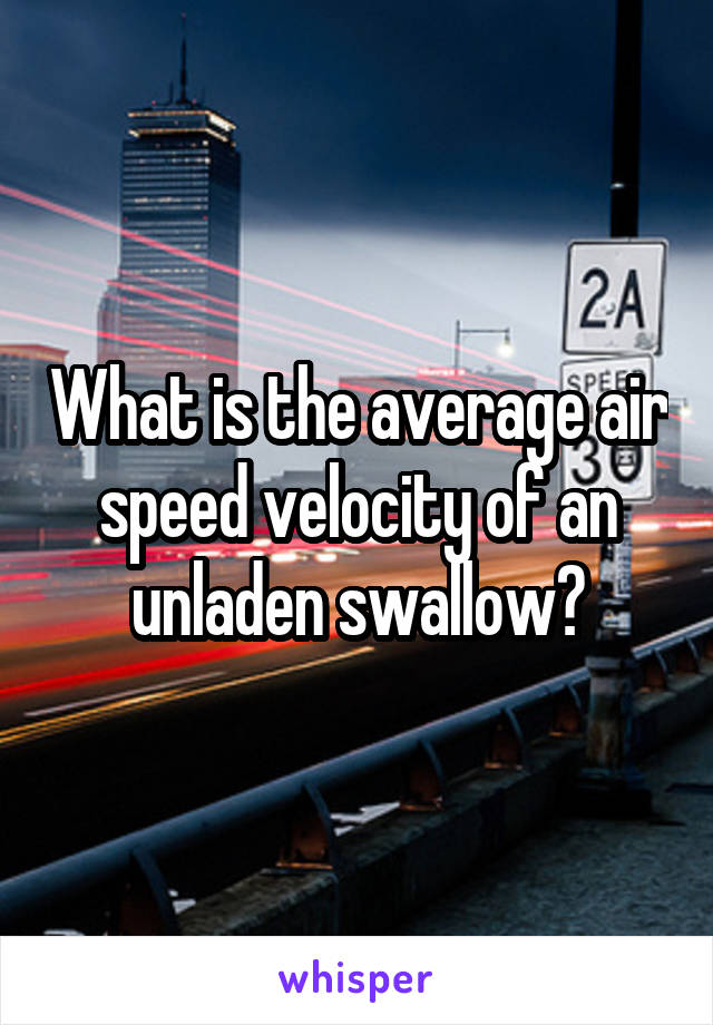 What is the average air speed velocity of an unladen swallow?