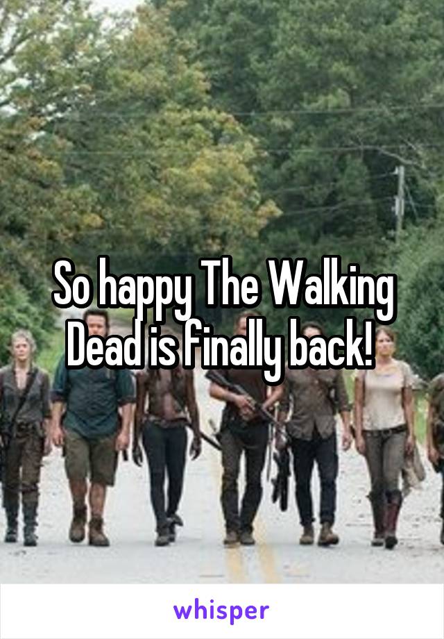 So happy The Walking Dead is finally back! 