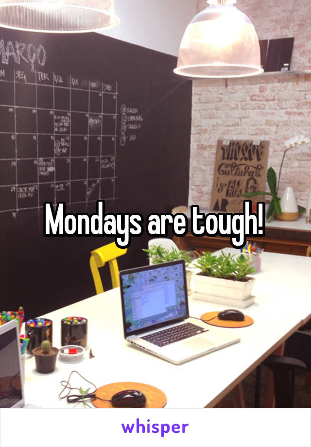Mondays are tough! 