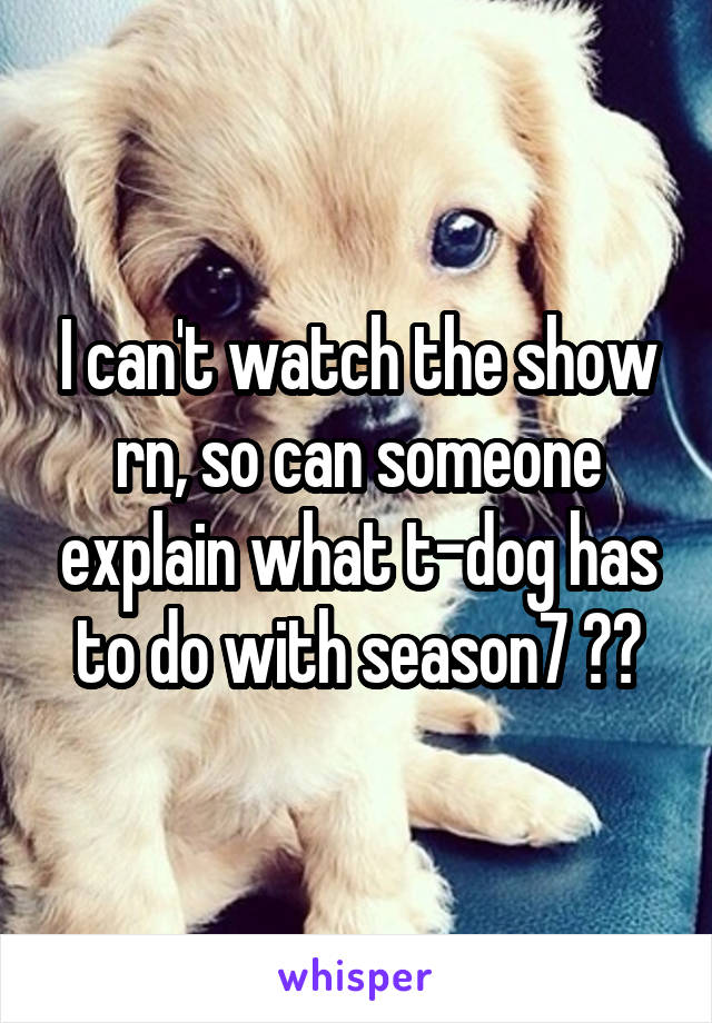 I can't watch the show rn, so can someone explain what t-dog has to do with season7 ??