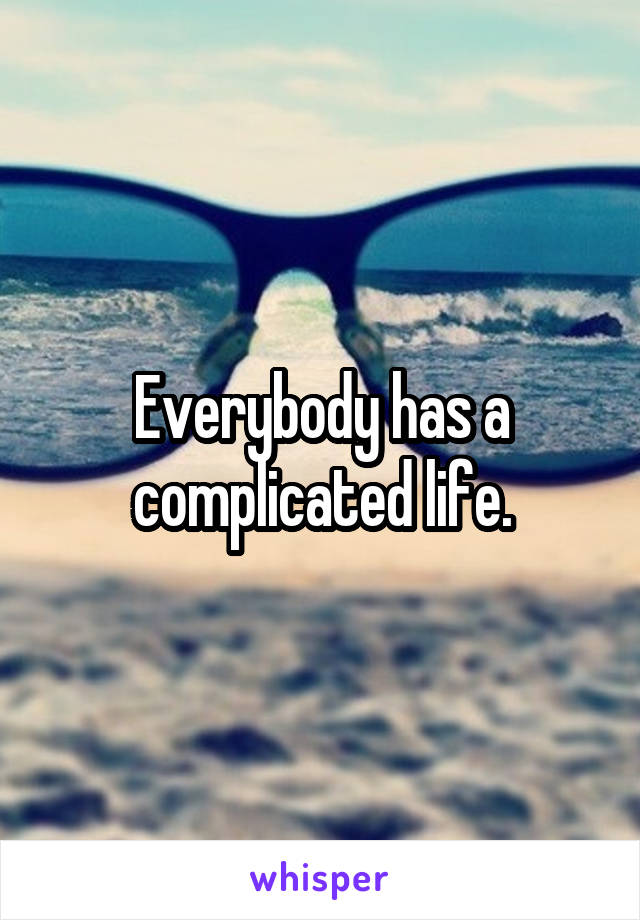 Everybody has a complicated life.