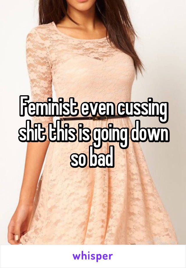 Feminist even cussing shit this is going down so bad 