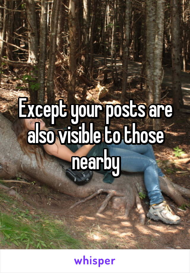 Except your posts are also visible to those nearby