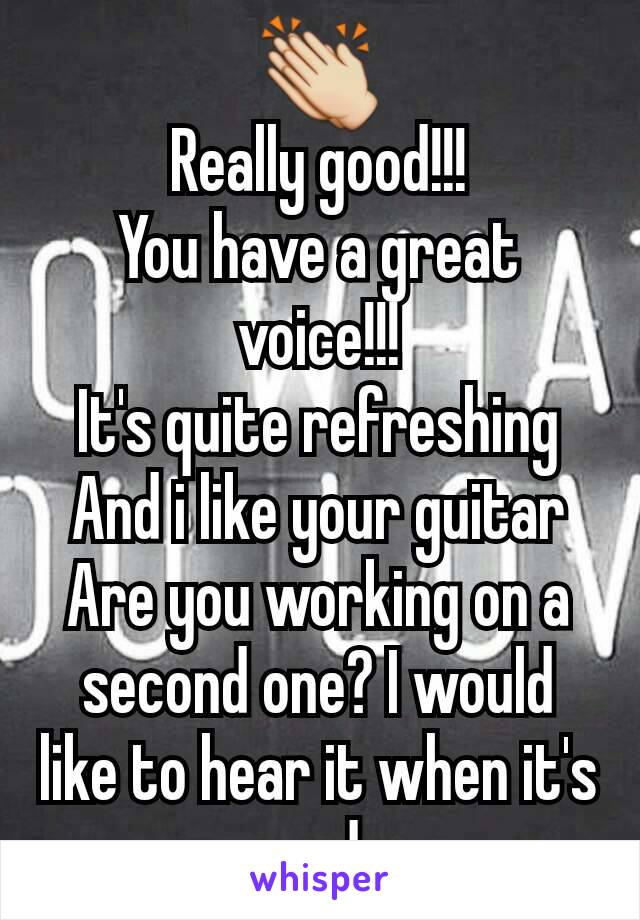 👏
Really good!!!
You have a great voice!!!
It's quite refreshing
And i like your guitar
Are you working on a second one? I would like to hear it when it's ready