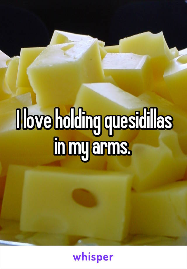 I love holding quesidillas in my arms. 