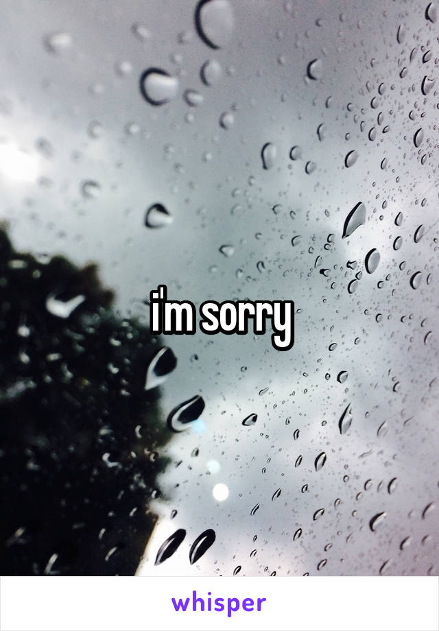 i'm sorry