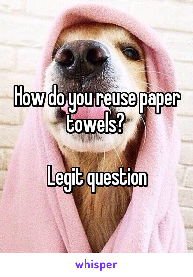 How do you reuse paper towels? 

Legit question