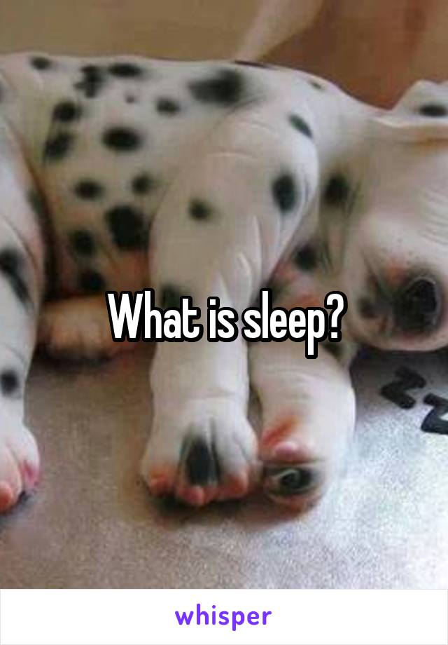 What is sleep?