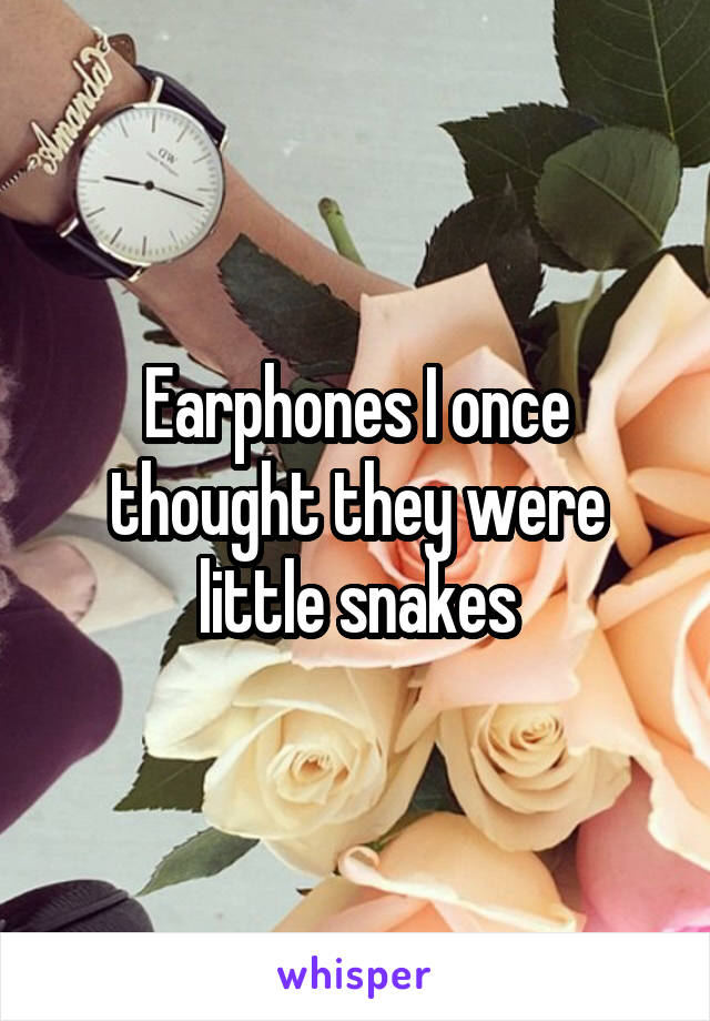 Earphones I once thought they were little snakes