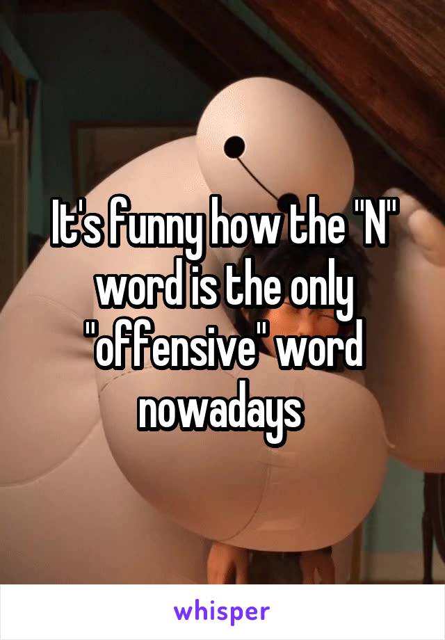 It's funny how the "N" word is the only "offensive" word nowadays 
