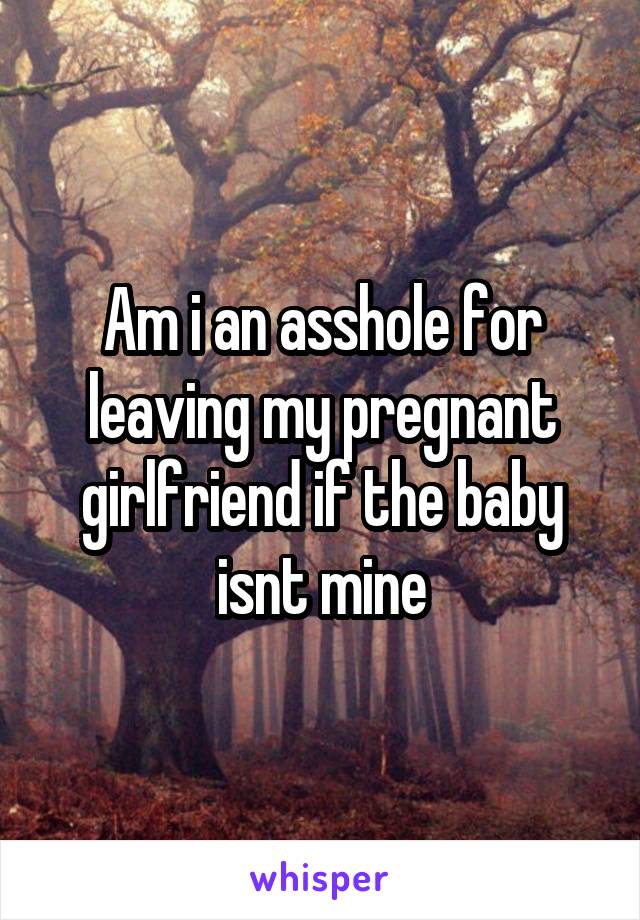 Am i an asshole for leaving my pregnant girlfriend if the baby isnt mine