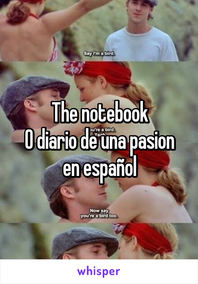 The notebook
O diario de una pasion en español